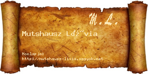 Mutshausz Lívia névjegykártya
